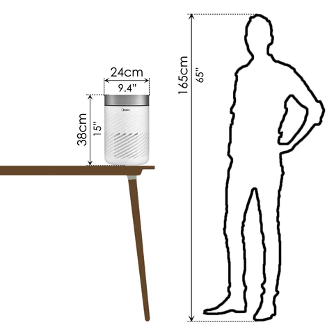 Midea Air Purifier KJ300g-z42 Size specs